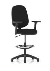 Eclipse Plus I Black Chair With Adjustable Arms With Hi Rise Kit KC0246 DD